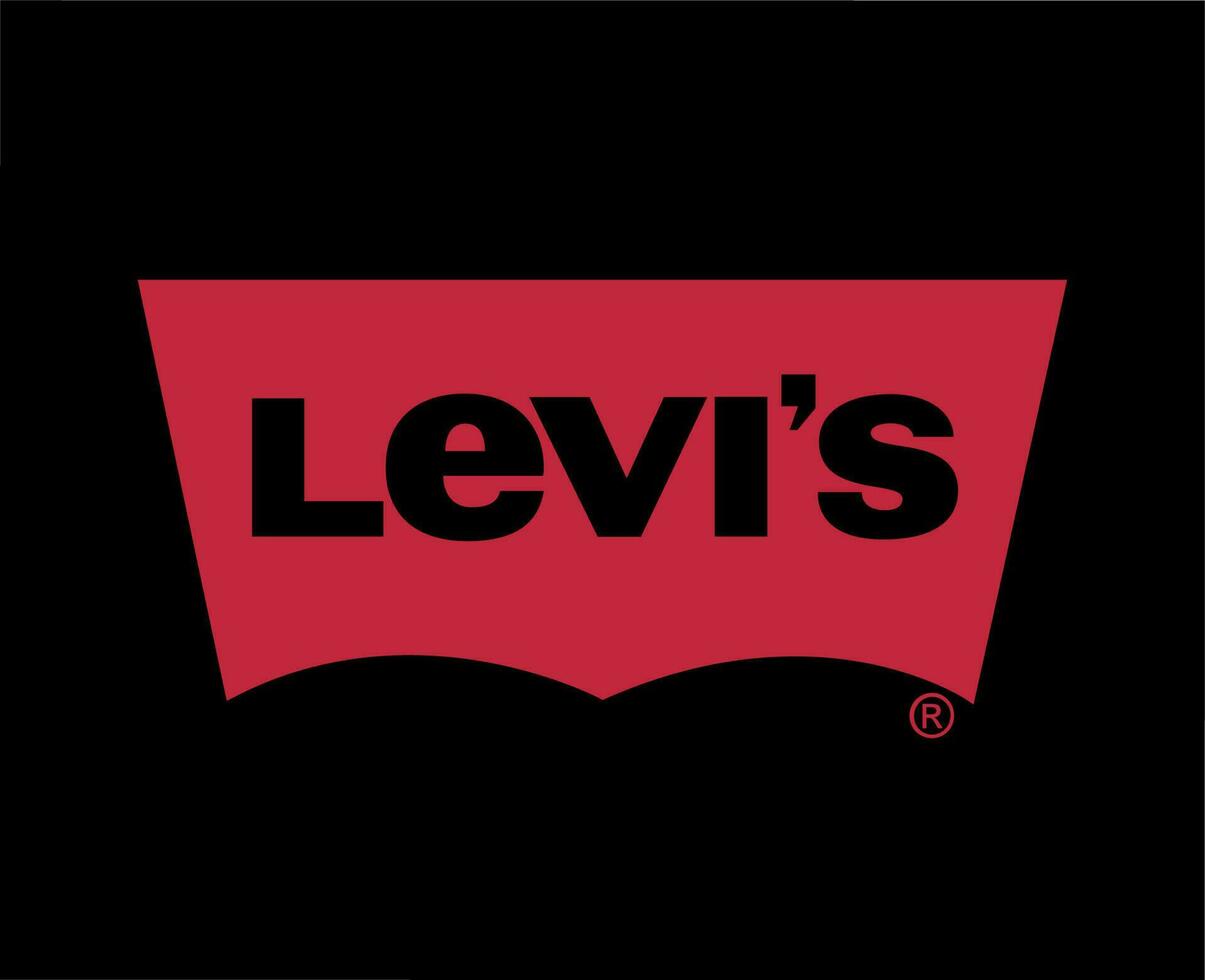 Levis Brand Logo Symbol Red Design Clothes Fashion Vector Illustration With Black Background