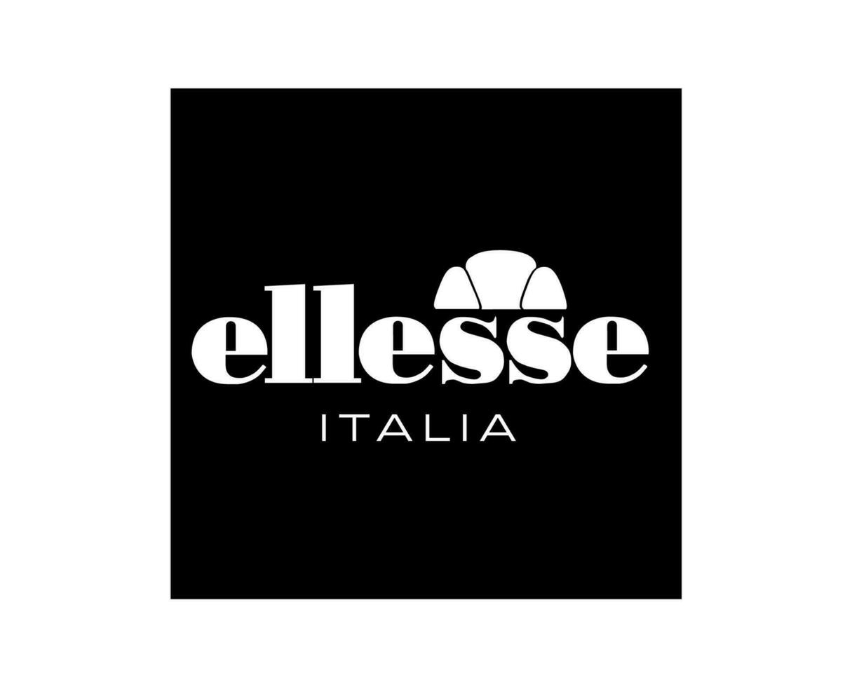 Ellesse Italia Logo Brand Clothes Symbol White Design Vector Illustration With Black Background