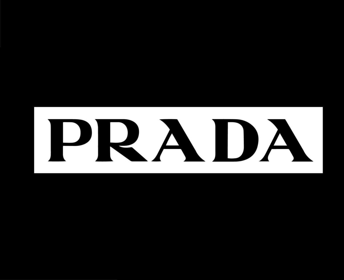 prada marca símbolo logo negro y blanco ropa diseño icono resumen vector ilustración