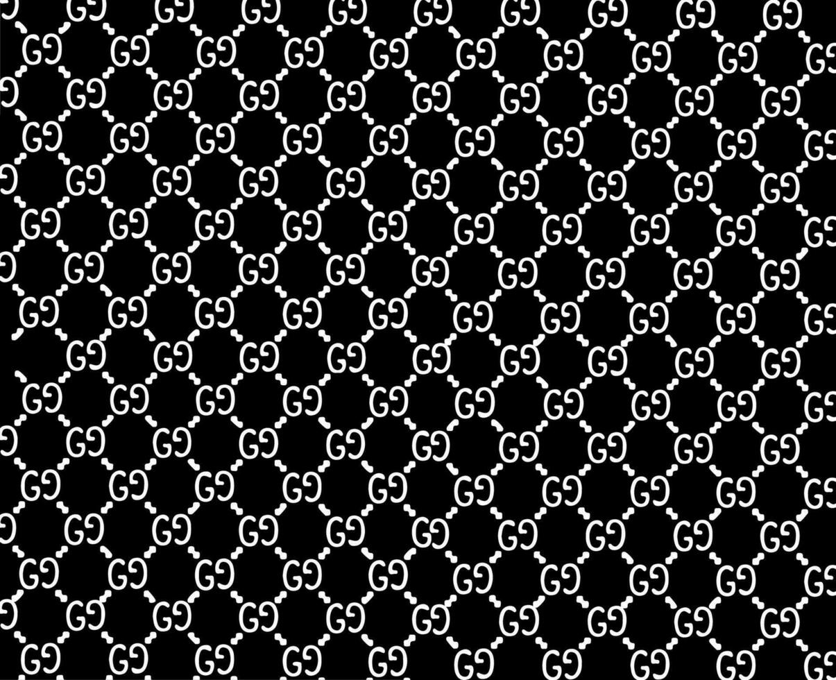 Gucci Brand Logo Background Black And White Symbol Design Clothes Fashion Vector Illustration