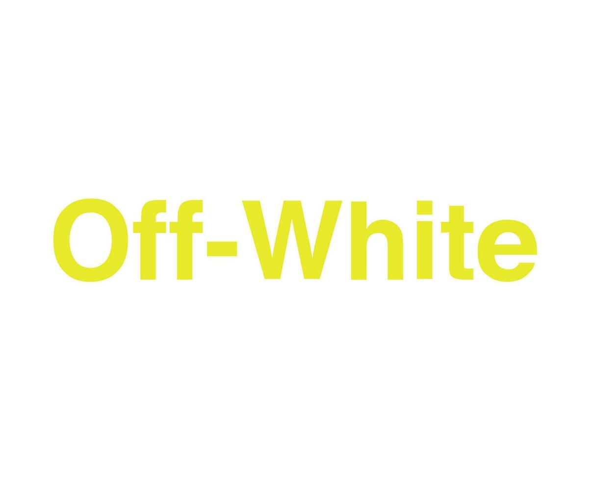 Off-White Logo Brand Name Yellow Symbol Design Clothes Icon Abstract Vector Illustration