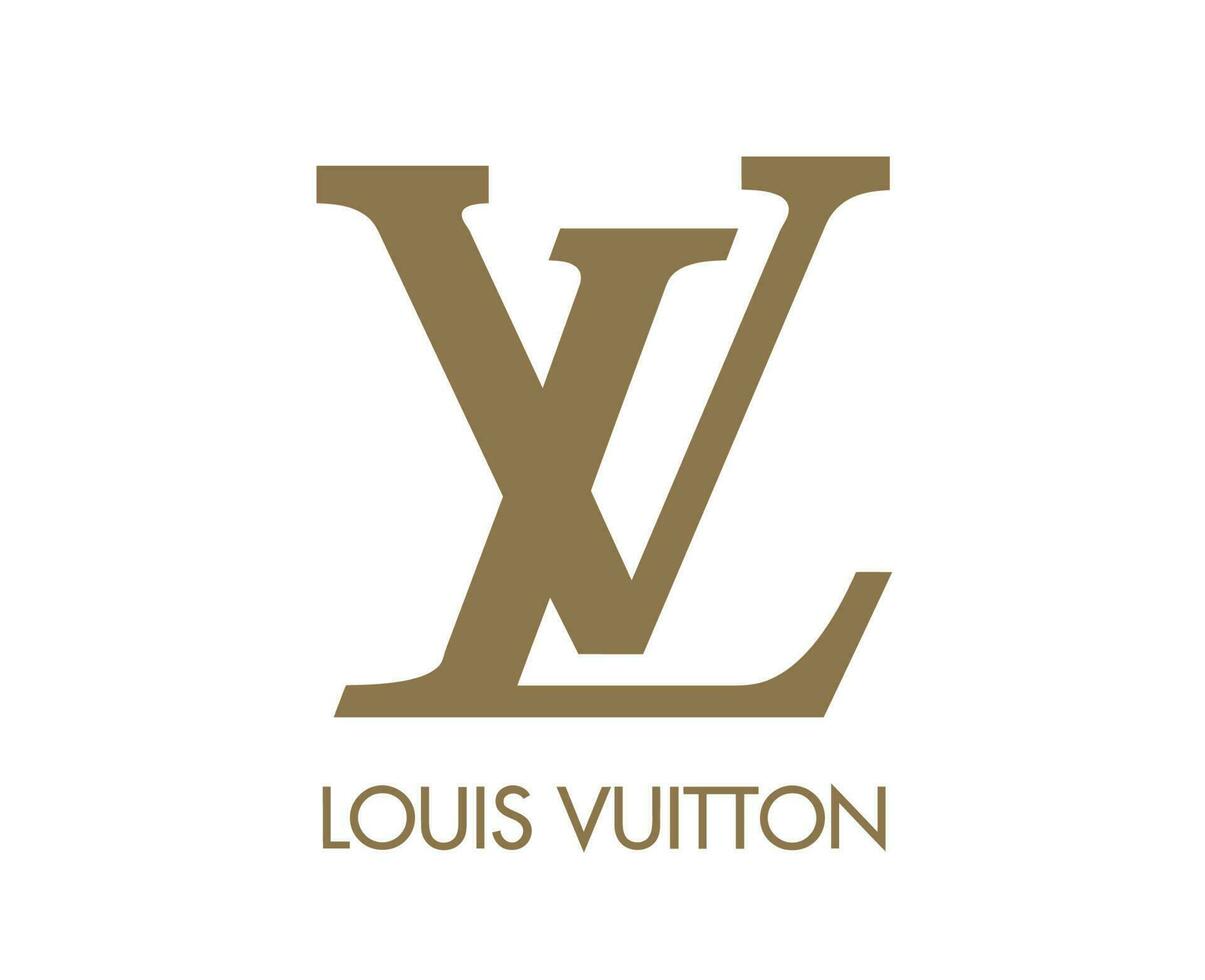 Louis Vuitton Brand Logo With Name Symbol Brown Design Clothes Fashion Vector Illustration