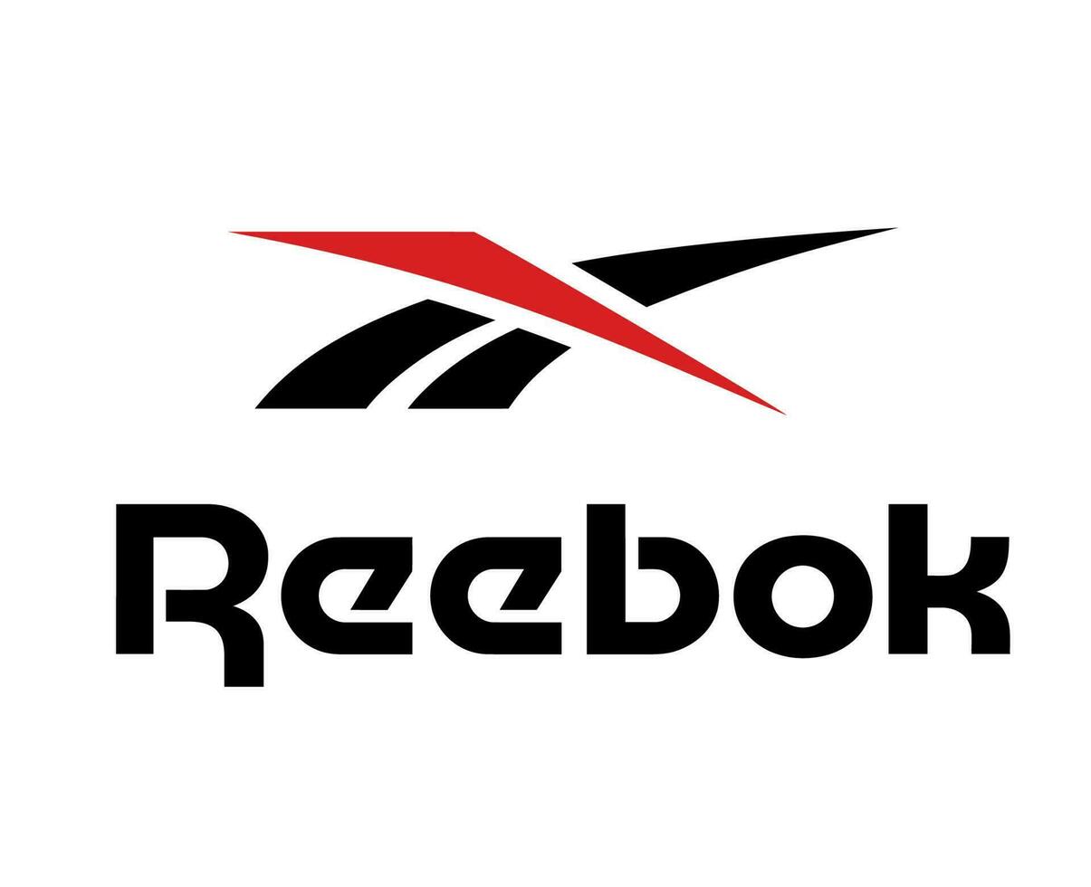Reebok Logo Brand Clothes With Name Black And Red Symbol Design