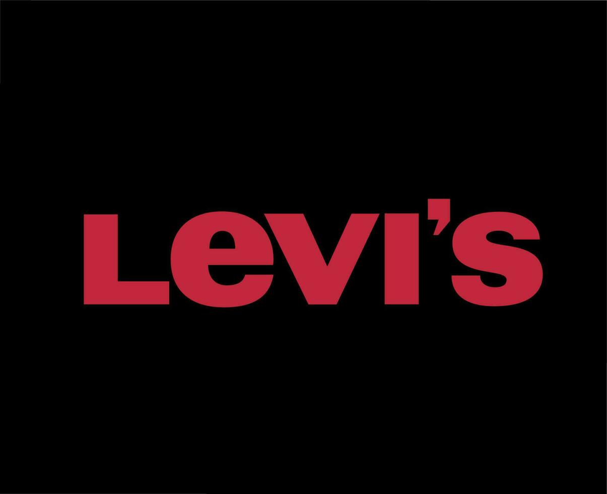 Levis Logo Brand Symbol Name Red Design Clothes Fashion Vector Illustration With Black Background