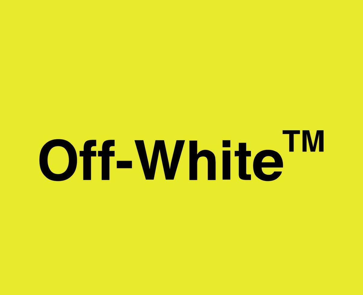 Off-White Brand Logo Name Black Symbol Clothes Design Icon Abstract Vector Illustration With Yellow Background