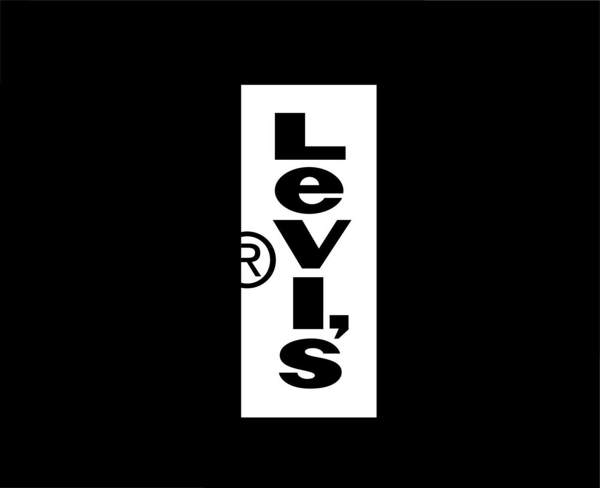 Levis Logo Brand Clothes Symbol White Design Fashion Vector Illustration With Black Background
