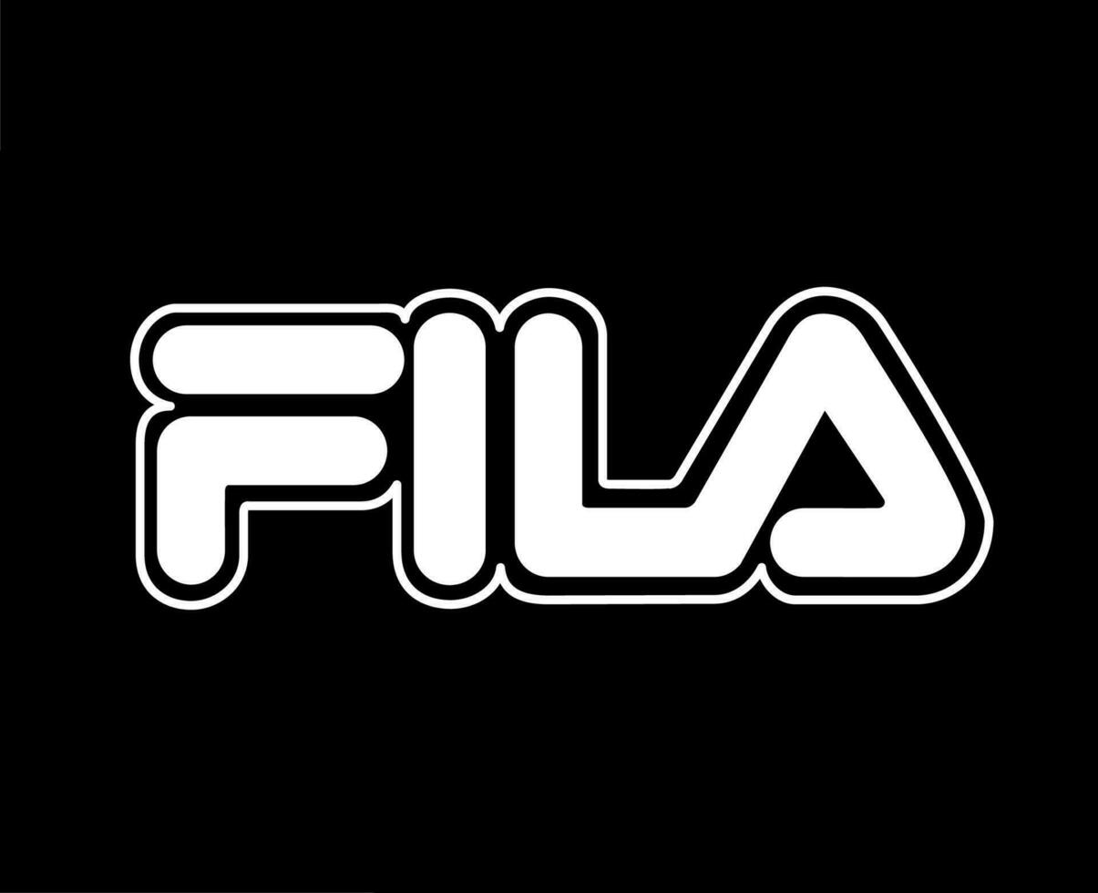 Fila Logo Brand Clothes Symbol Name White Design Fashion Vector Illustration With Black Background