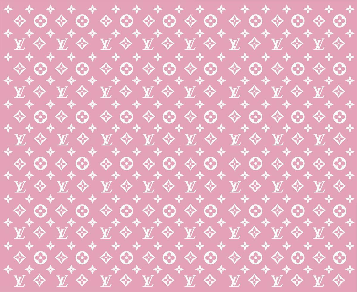 Louis Vuitton Brand Logo Background Pink And White Symbol Design Clothes Fashion Vector Illustration