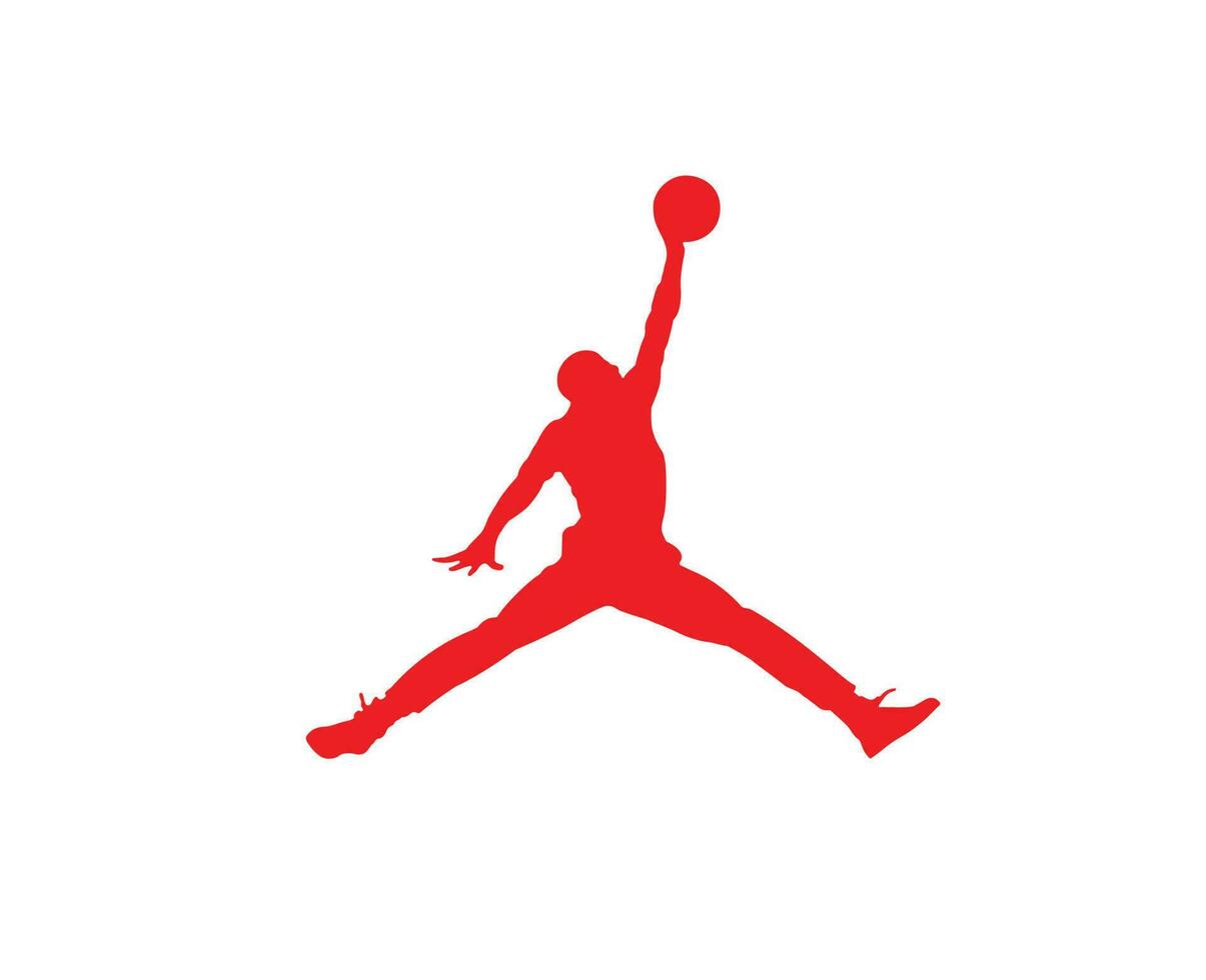 Jordan Brand Logo Symbol Red Design Clothes Sportwear Vector Illustration