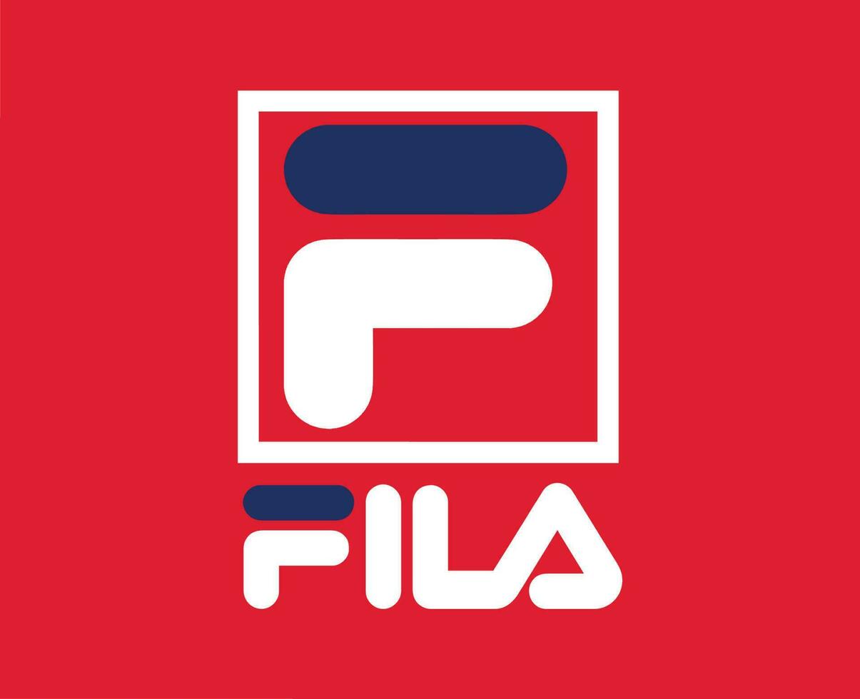 fila marca logo ropa símbolo con nombre diseño Moda vector ilustración con rojo antecedentes