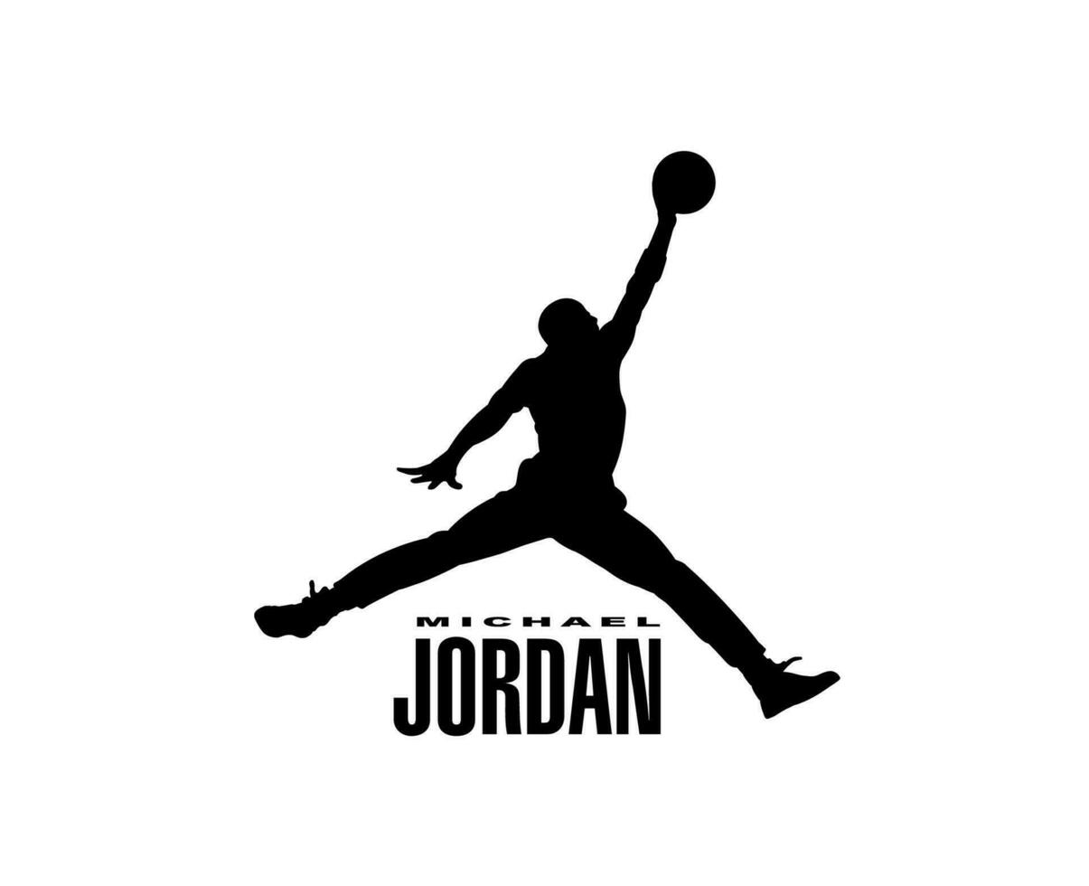 Michael Jordan Logo Brand Symbol Black Design Clothes Sportwear Vector ...