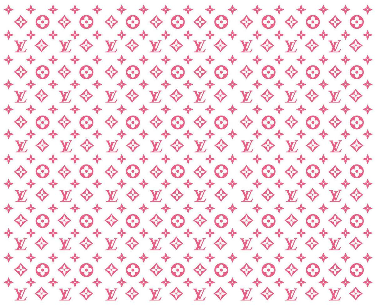 Louis Vuitton Logo Pink Background Brand Symbol Design Clothes