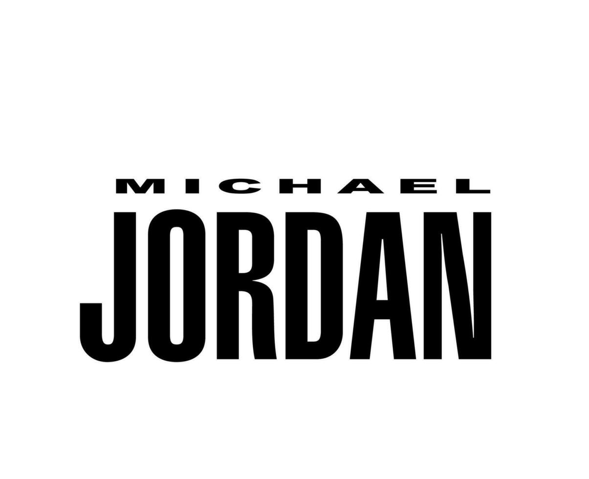 Michael Jordan Brand Logo Name Black Symbol Design Clothes Sportwear Vector Illustration
