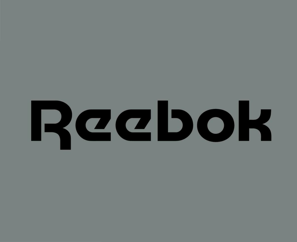 Reebok Brand Logo Symbol Name Black Clothes Design Icon Abstract Vector Illustration With Gray Background