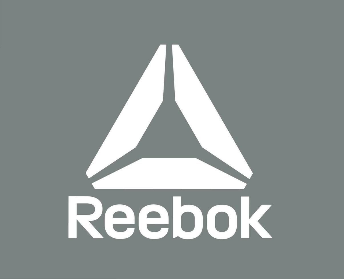 Reebok Brand Logo Symbol With Name White Clothes Design Icon Abstract Vector Illustration With Gray Background