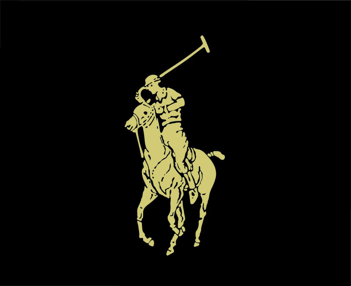 polo marca logo oro símbolo ropa diseño icono resumen vector ilustración con negro antecedentes