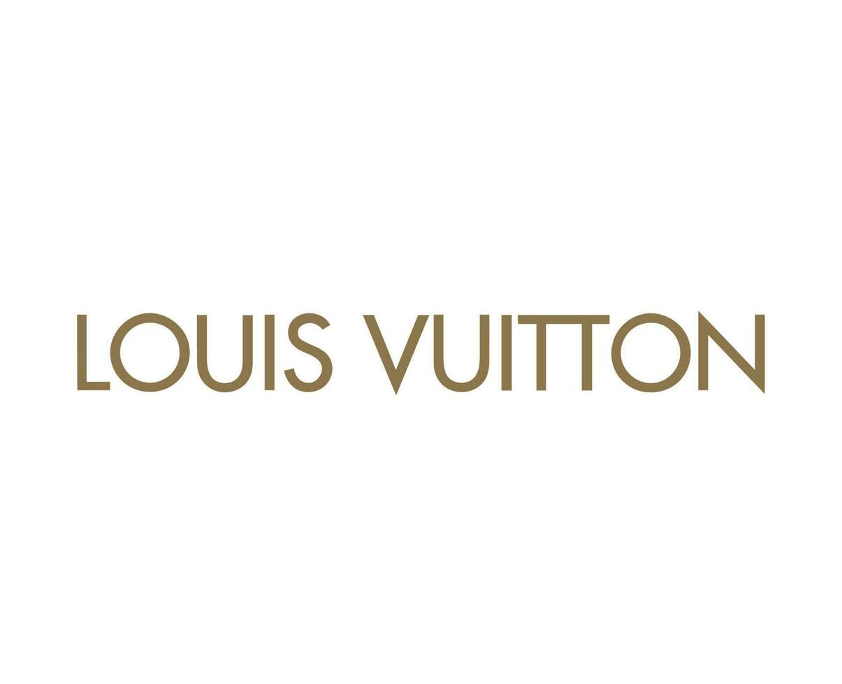 Louis Vuitton Brand Logo With Name Brown Symbol Design Clothes