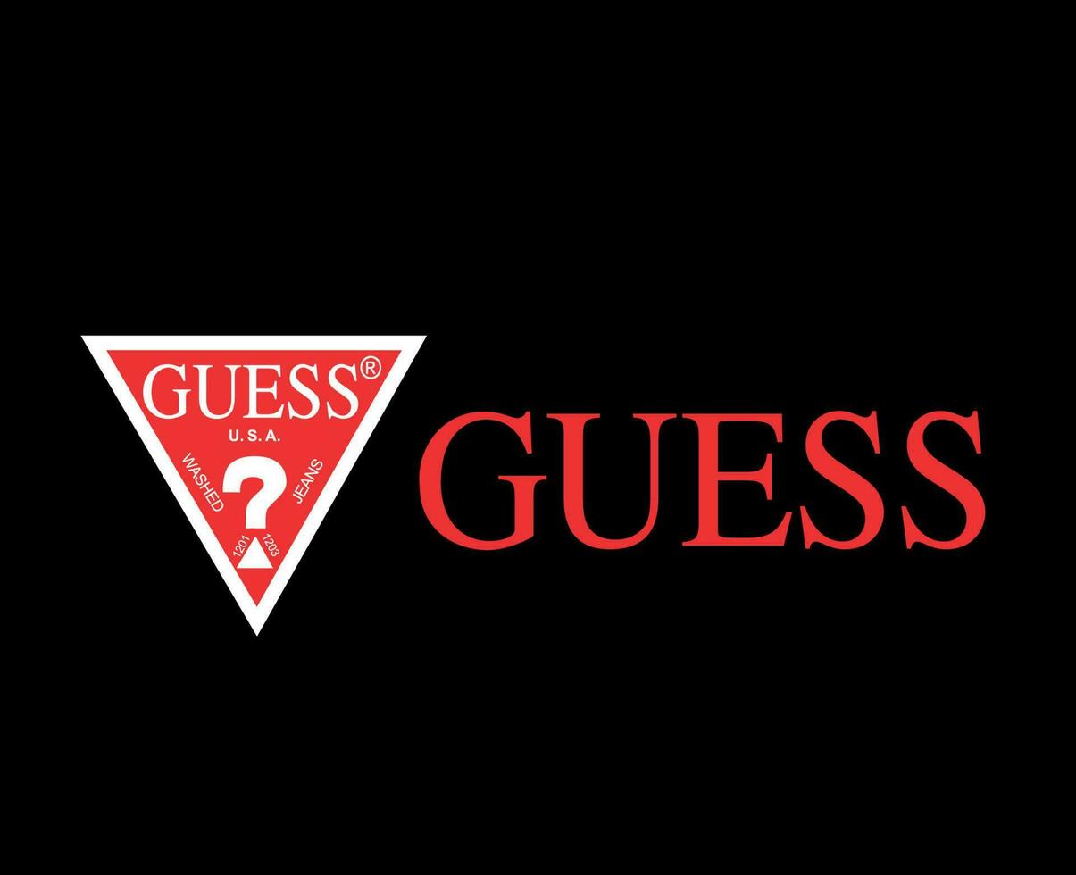 Guess Logo Brand Symbol With Name Design Clothes Fashion Vector Illustration With Black Background