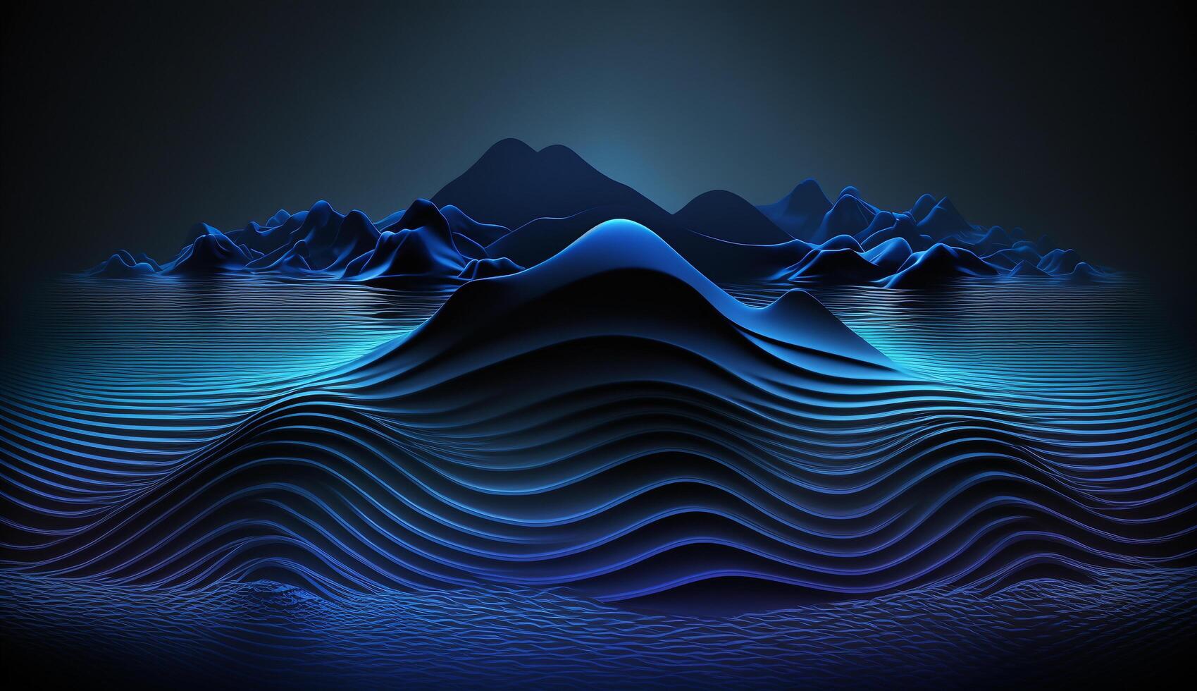 Abstract modern dark blue digital wave background, photo