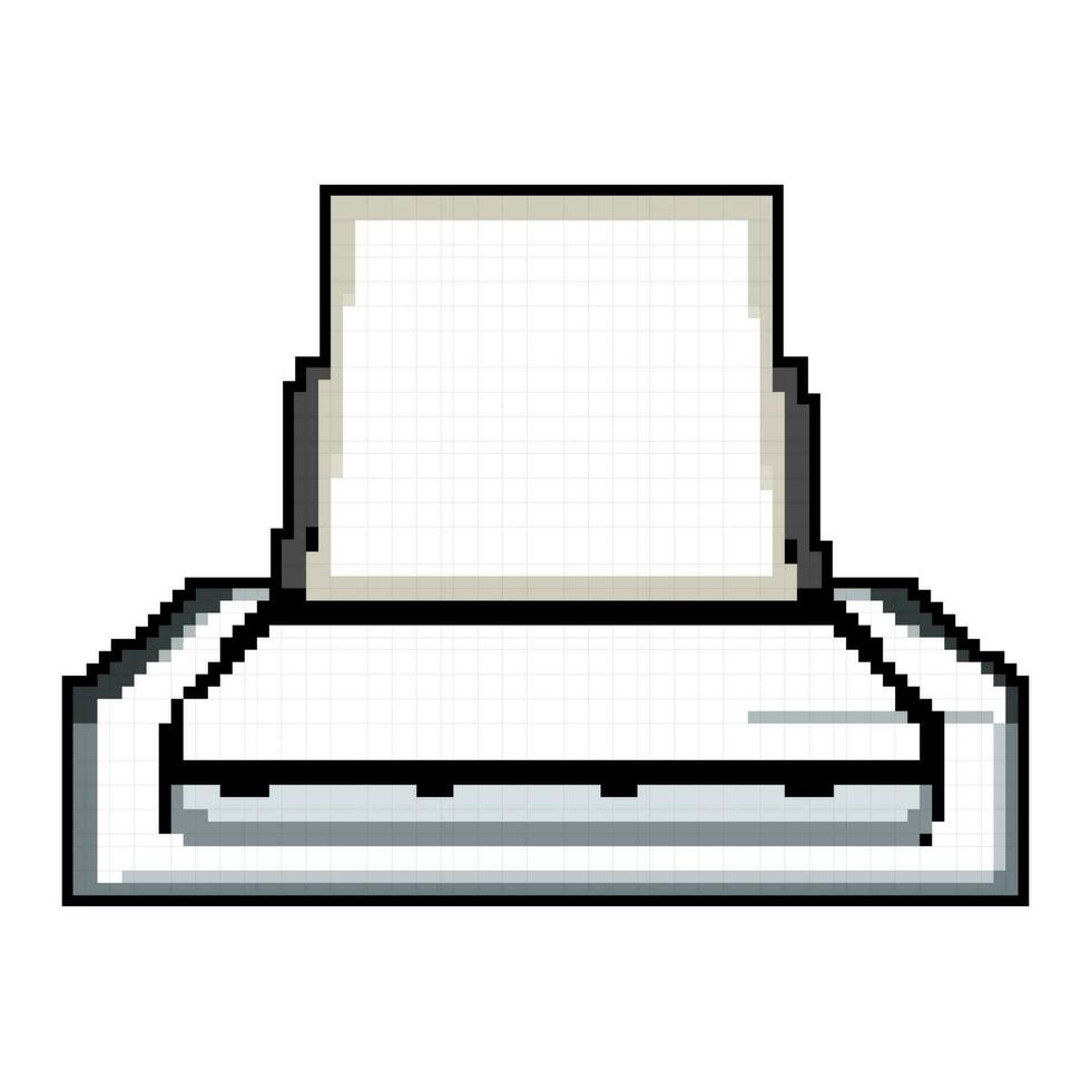 office scanner document game pixel art vector illustration