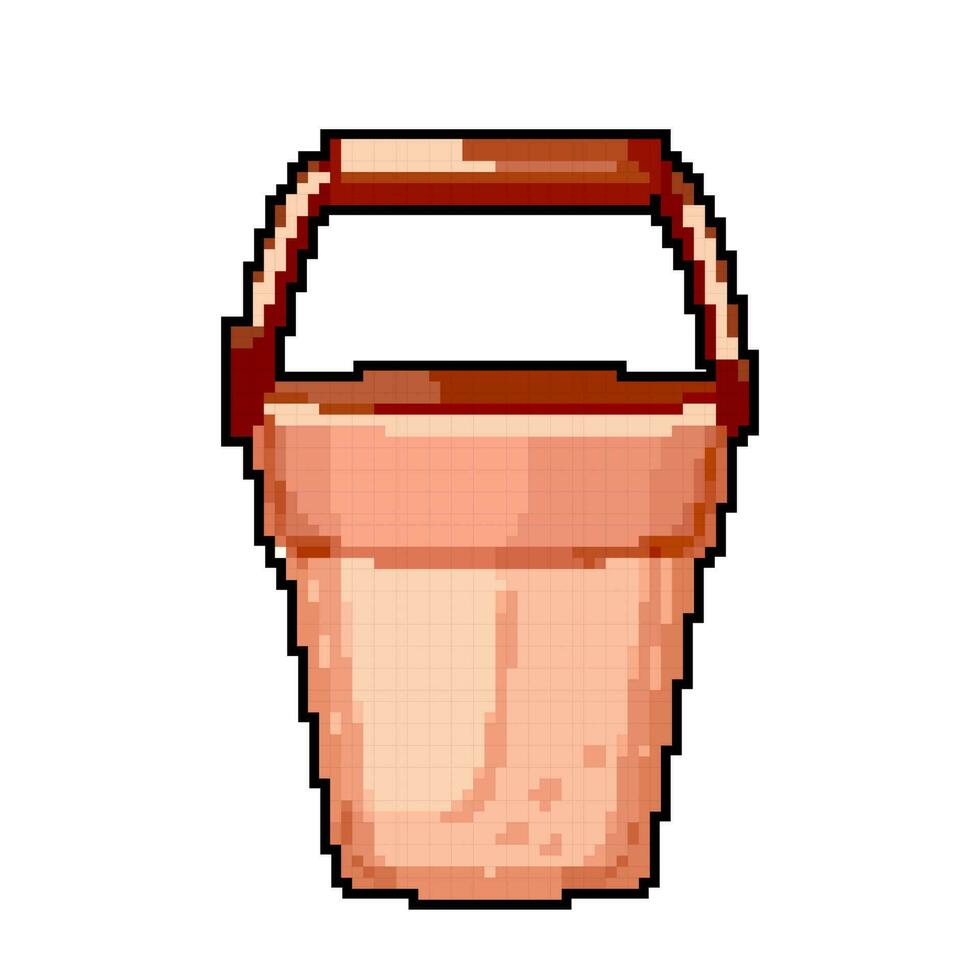 pail sand toy game pixel art vector illustration