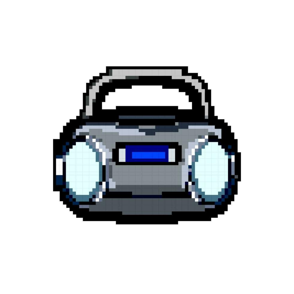 retro boombox audio game pixel art vector illustration