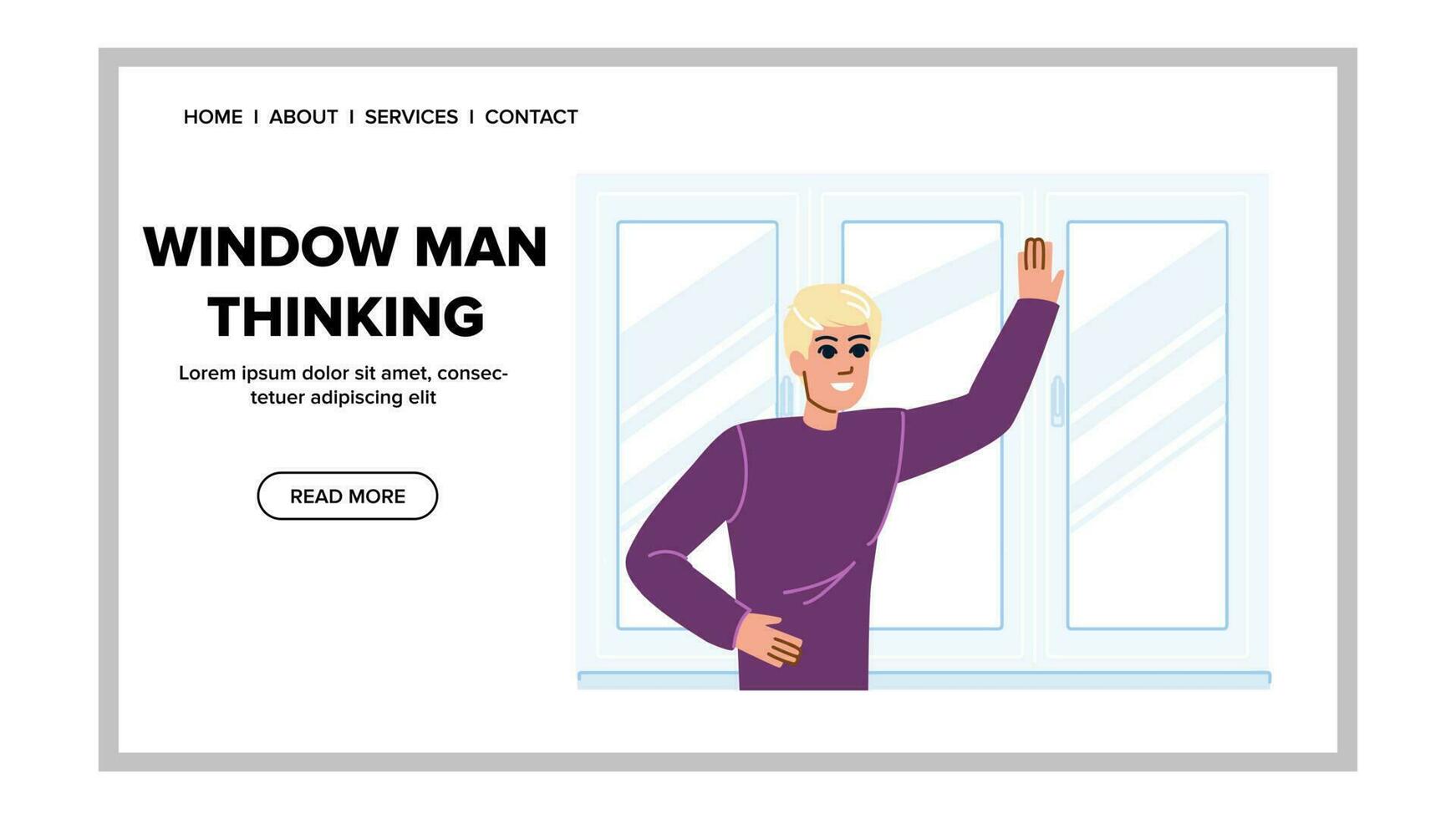 window man thinking vector