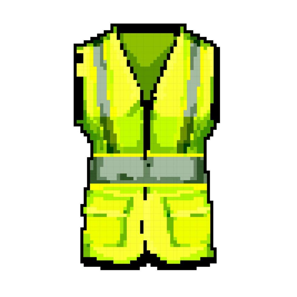 worker safe vest game pixel art vector illustration