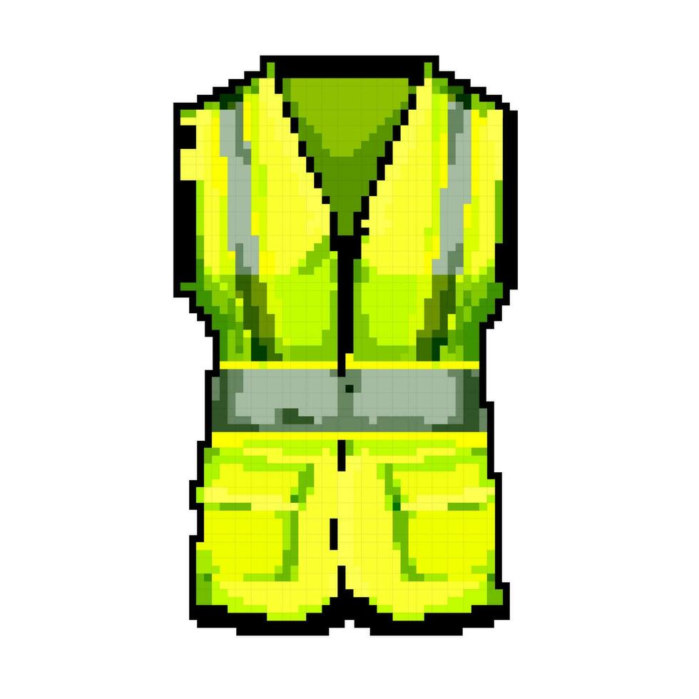 worker safe vest game pixel art vector illustration