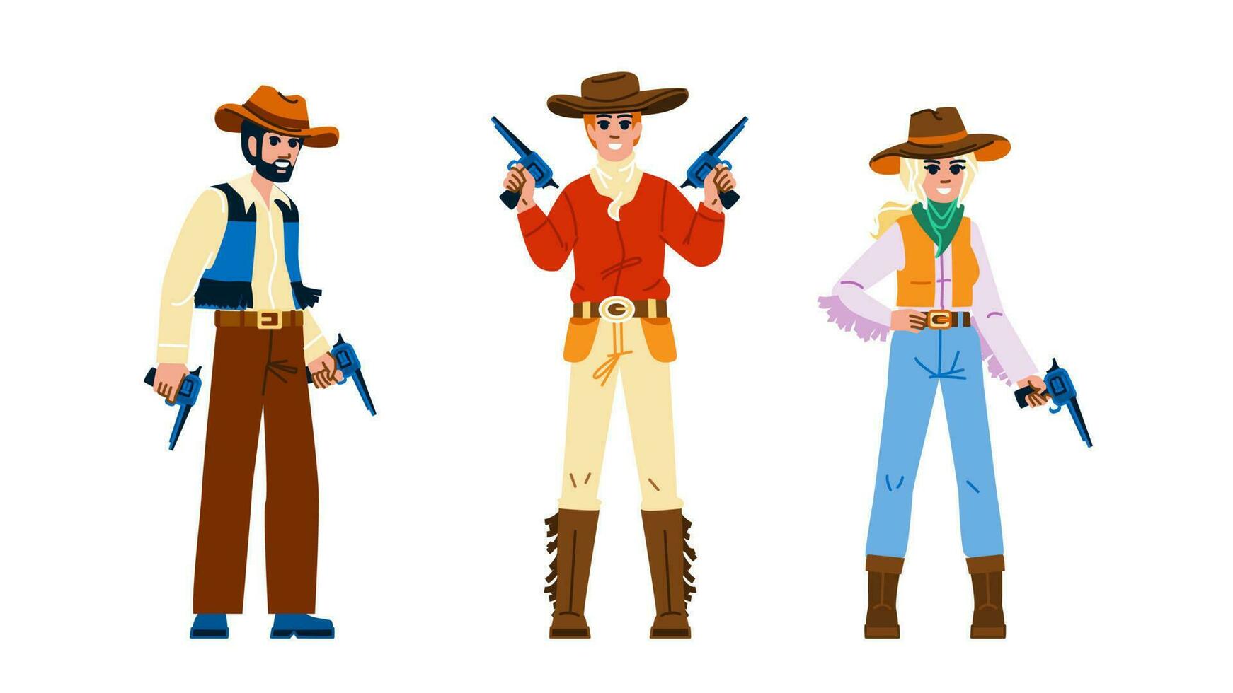 cowboy man woman vector