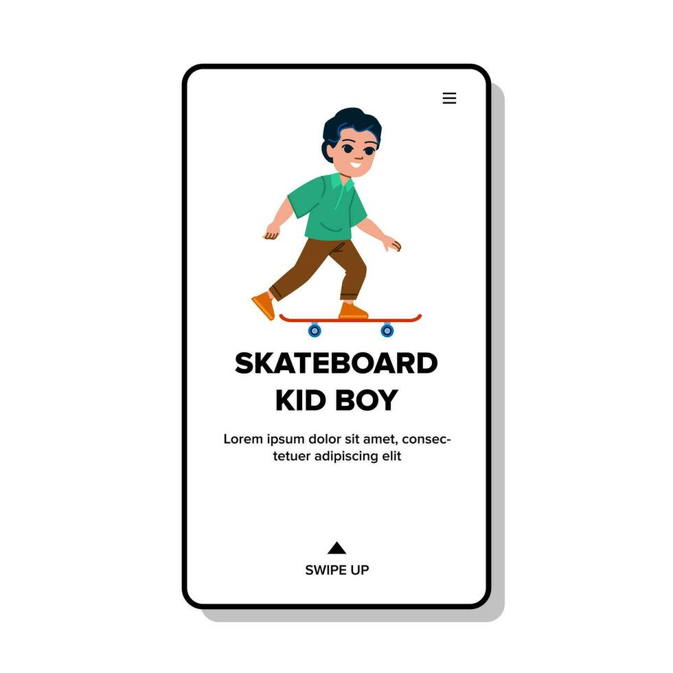 skateboard kid boy vector