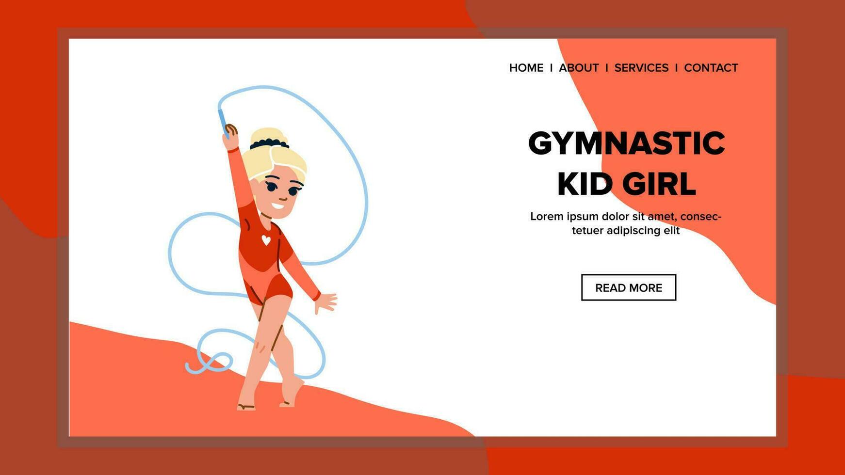 gymnastic kid girl vector