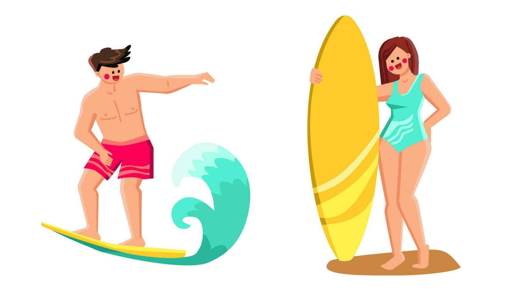 surfing kid vector