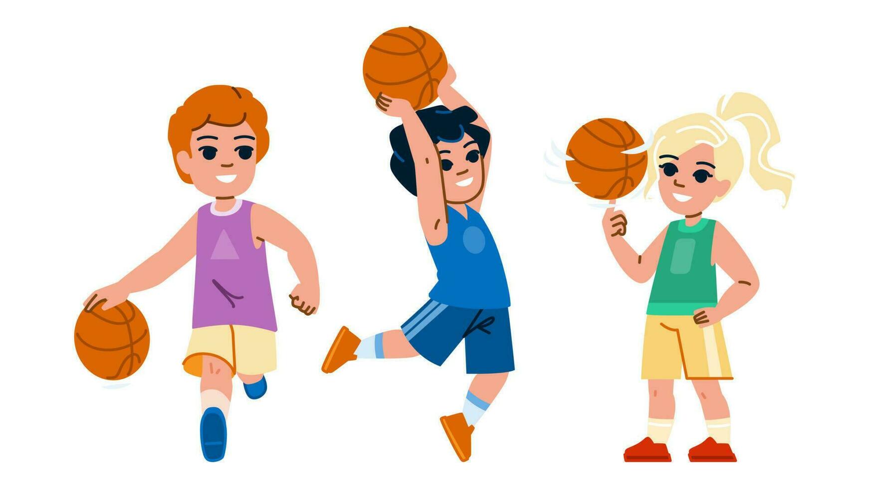 basketball kid vector