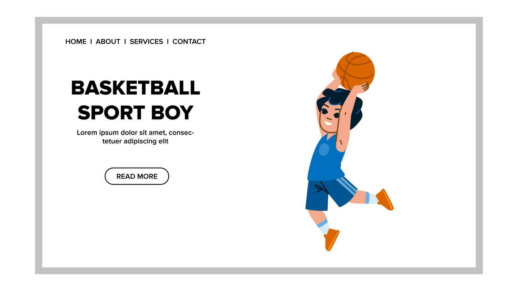 basketball sport boy vector