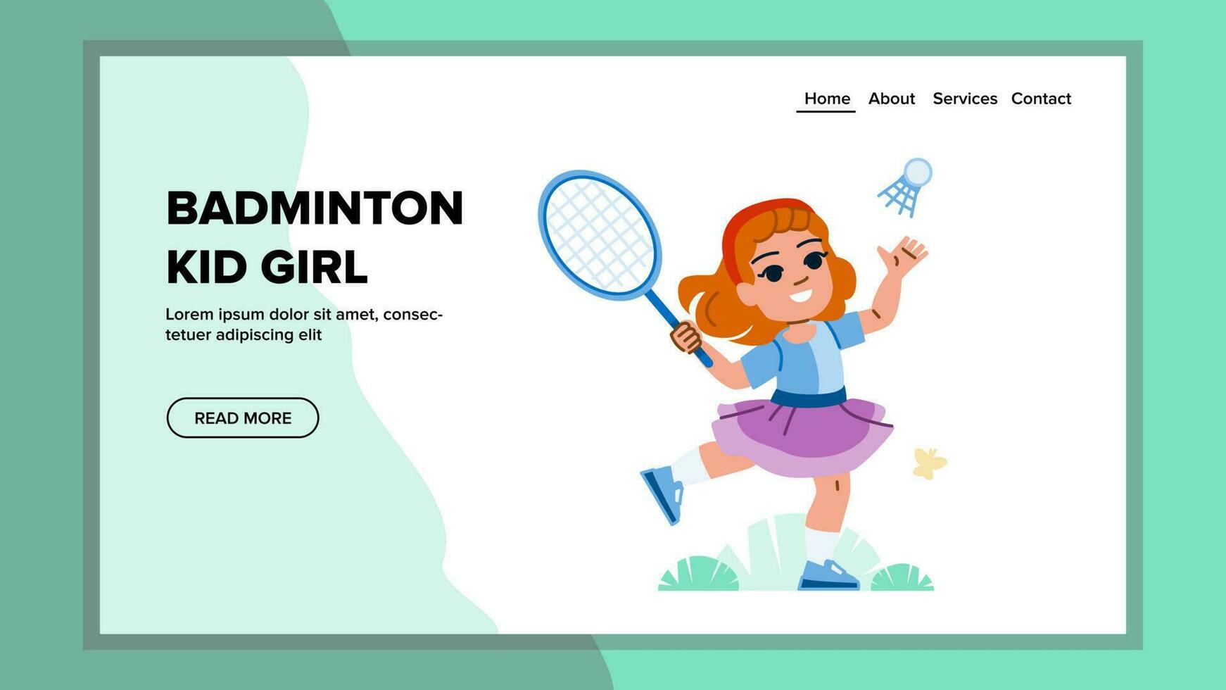 bádminton niño niña vector