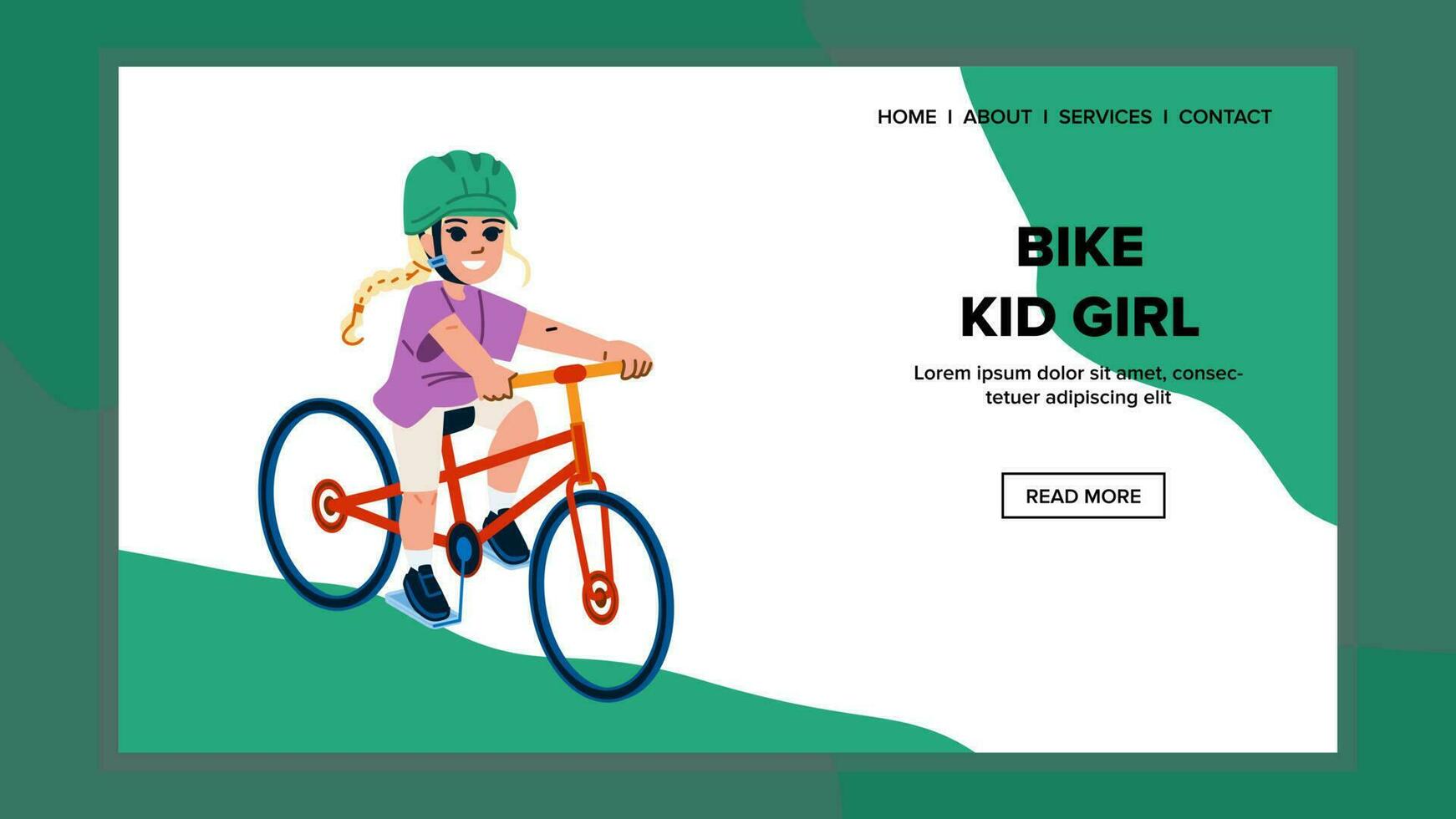 bike kid girl vector