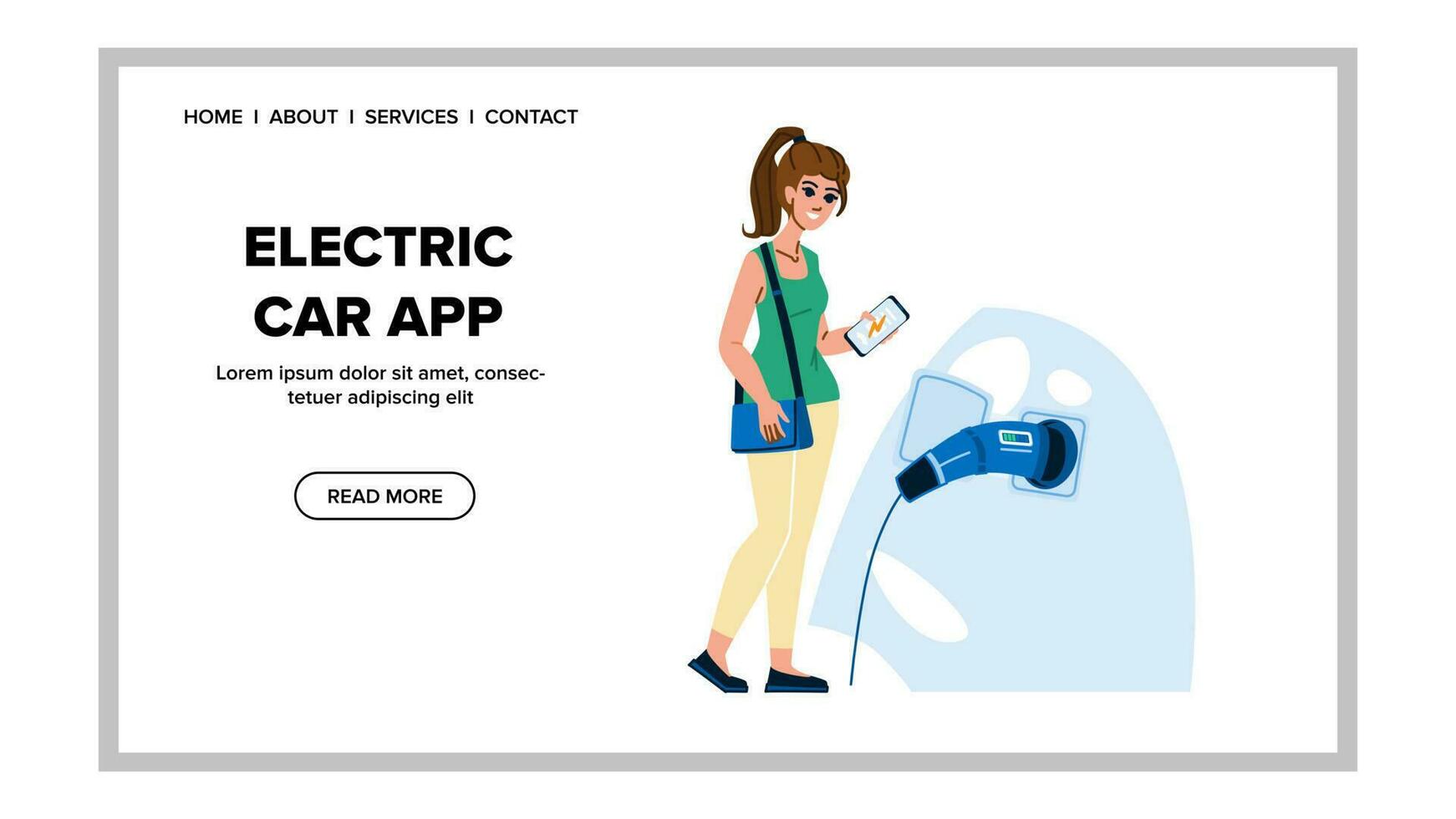 electric car app vector