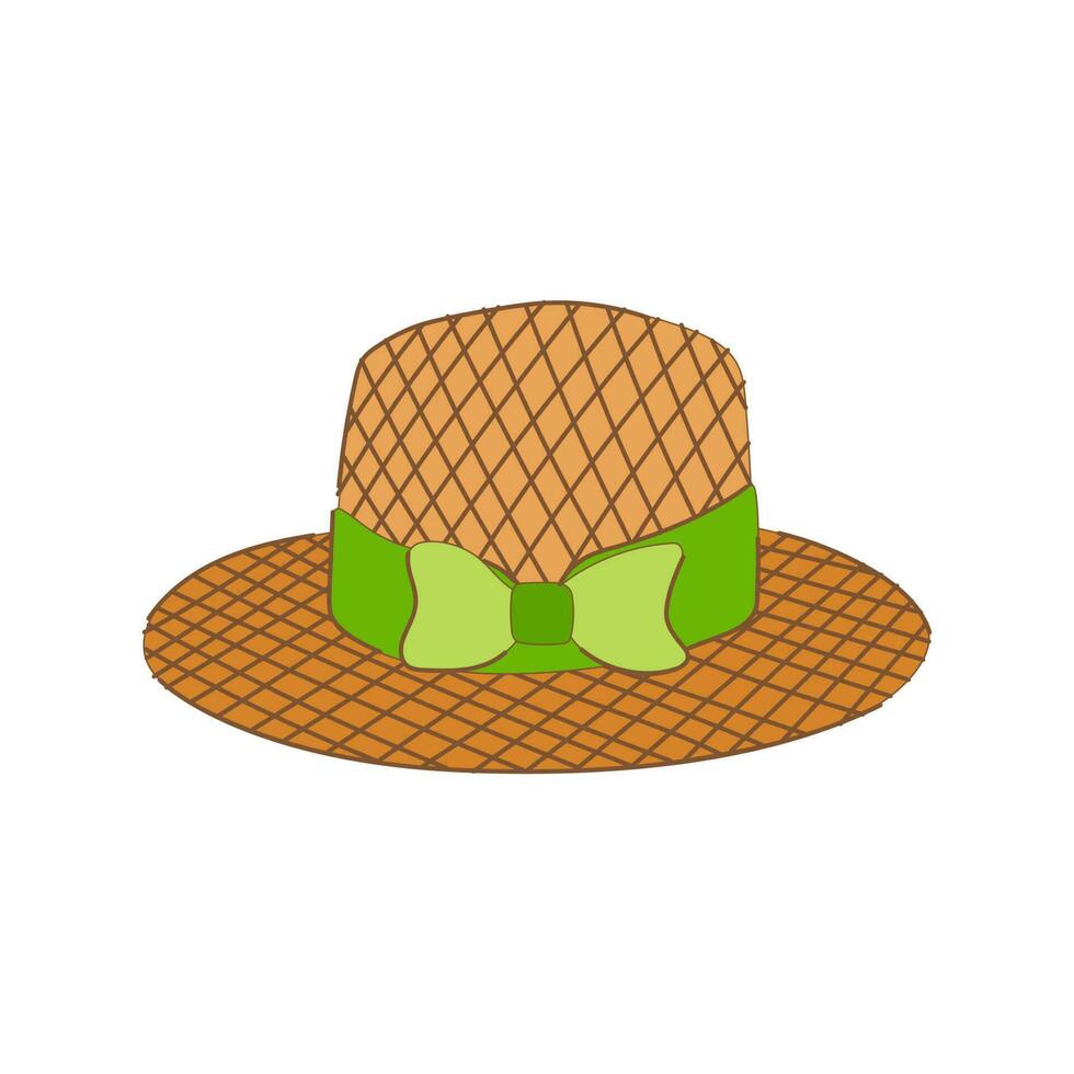 head straw hat cartoon vector illustration