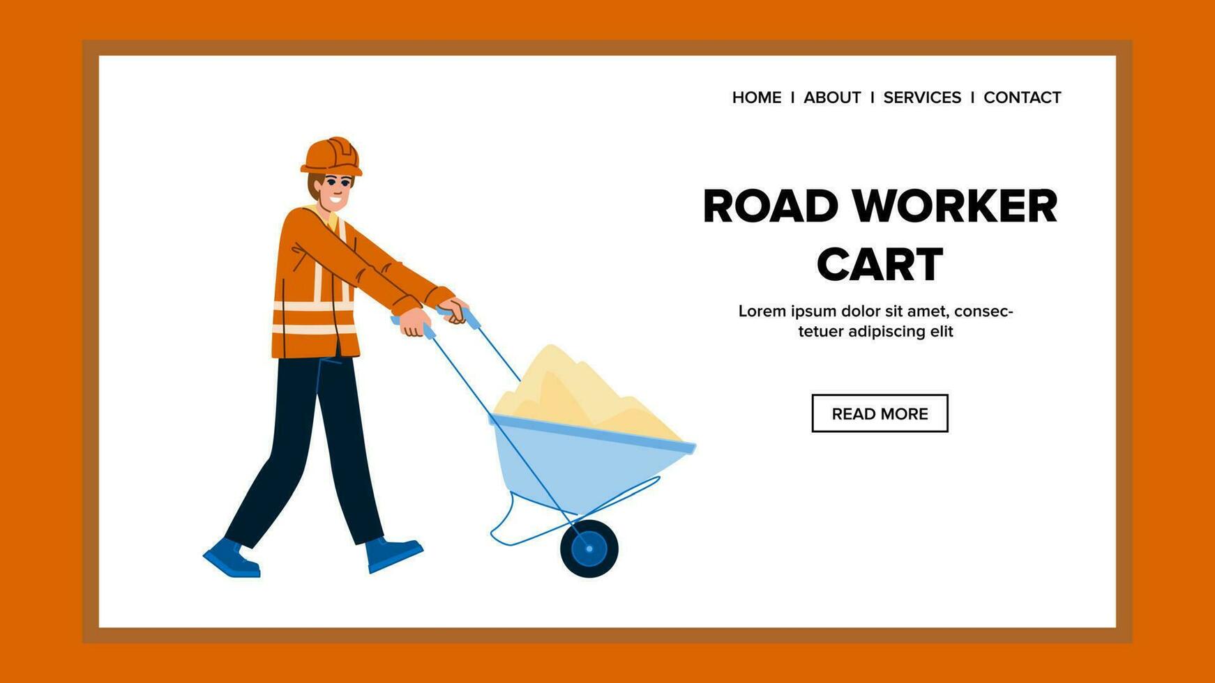 road worker cart vector