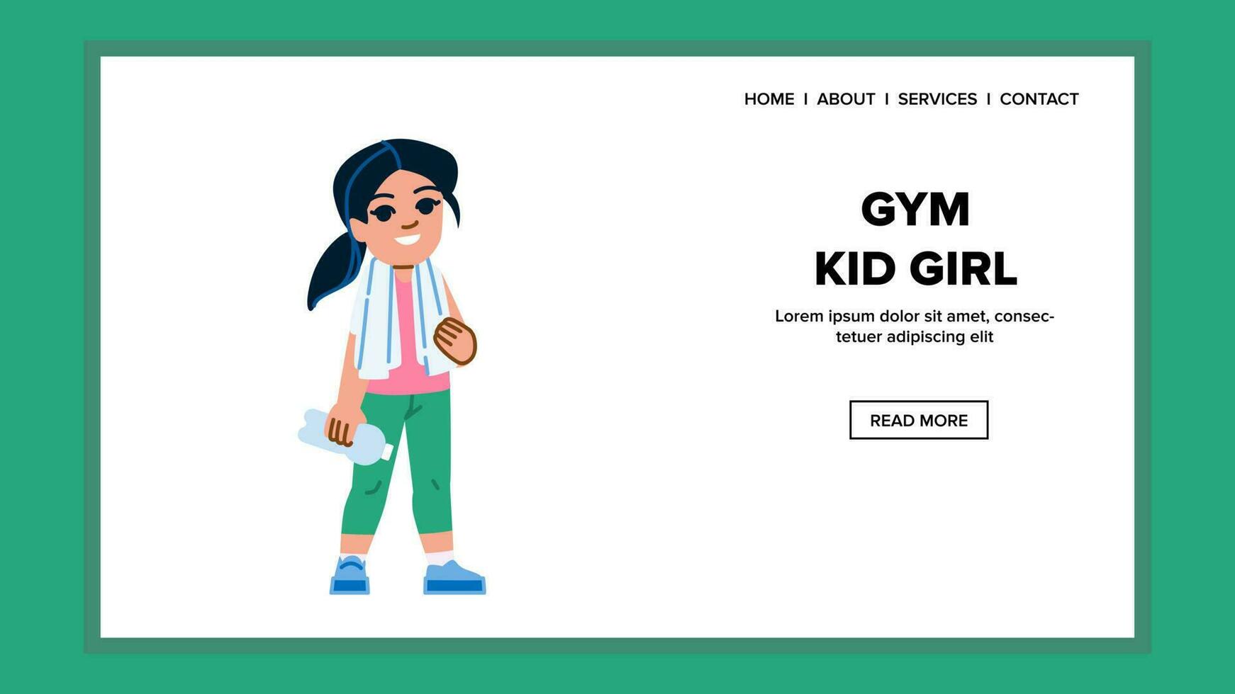 gym kid girl vector