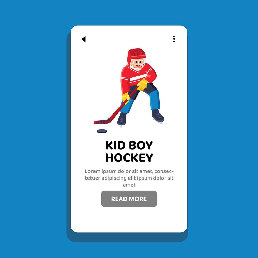 kid boy hockey vector