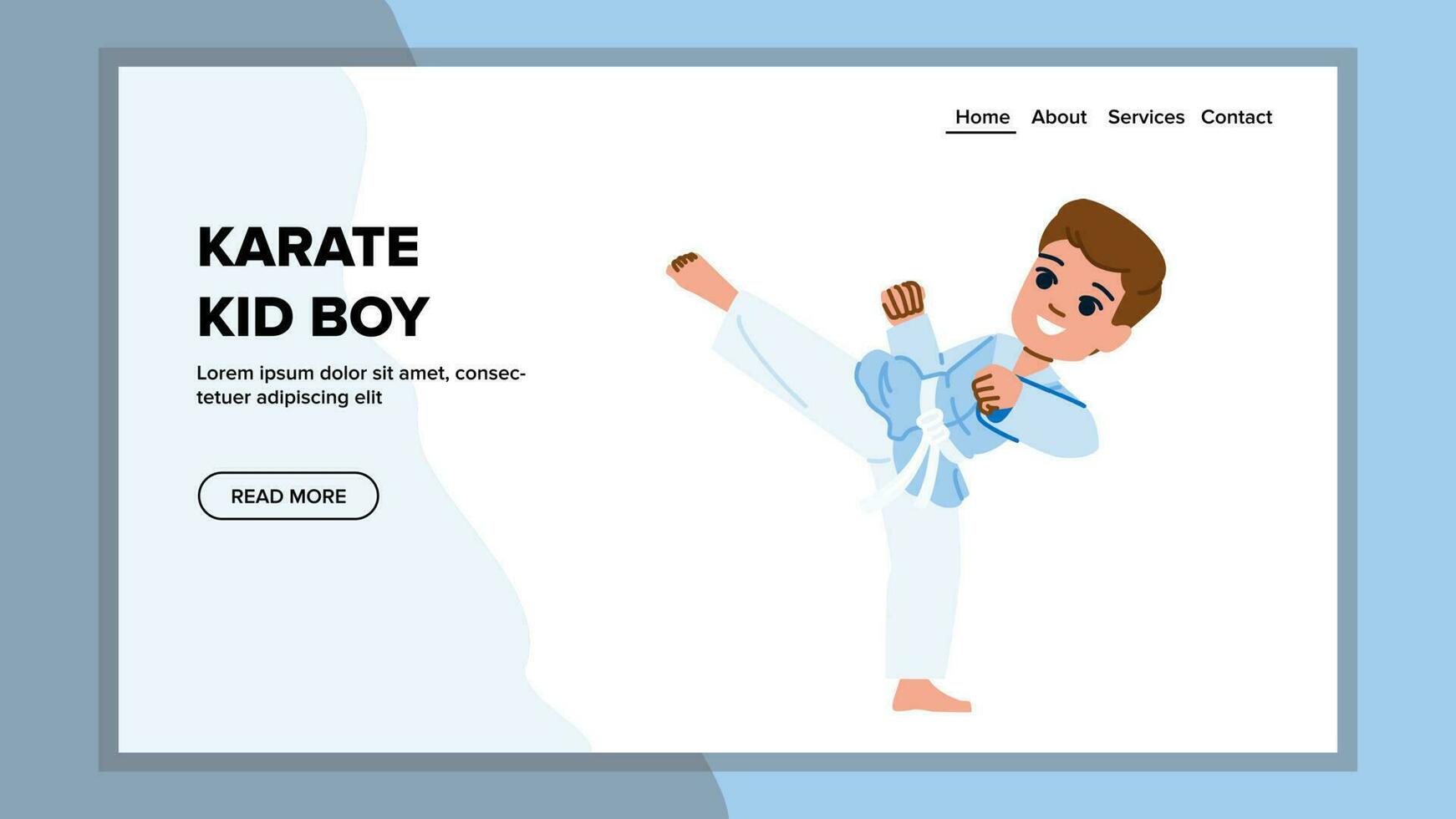 karate kid boy vector