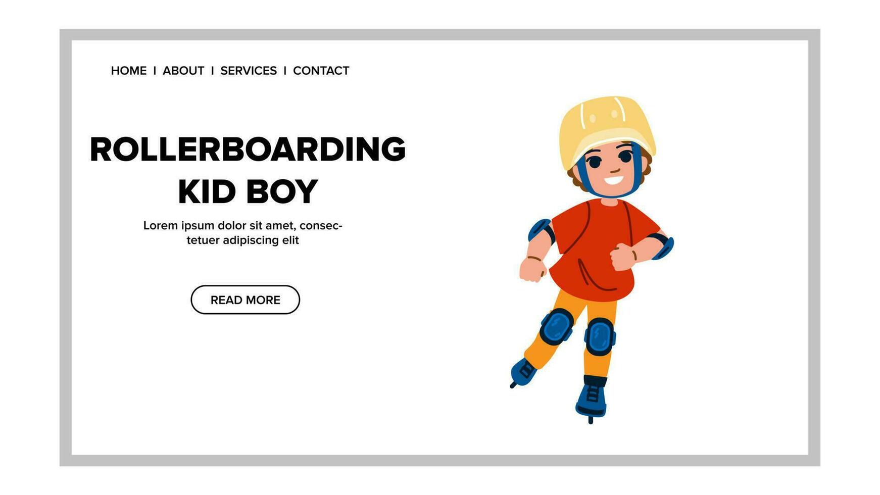 rollerboarding kid boy vector