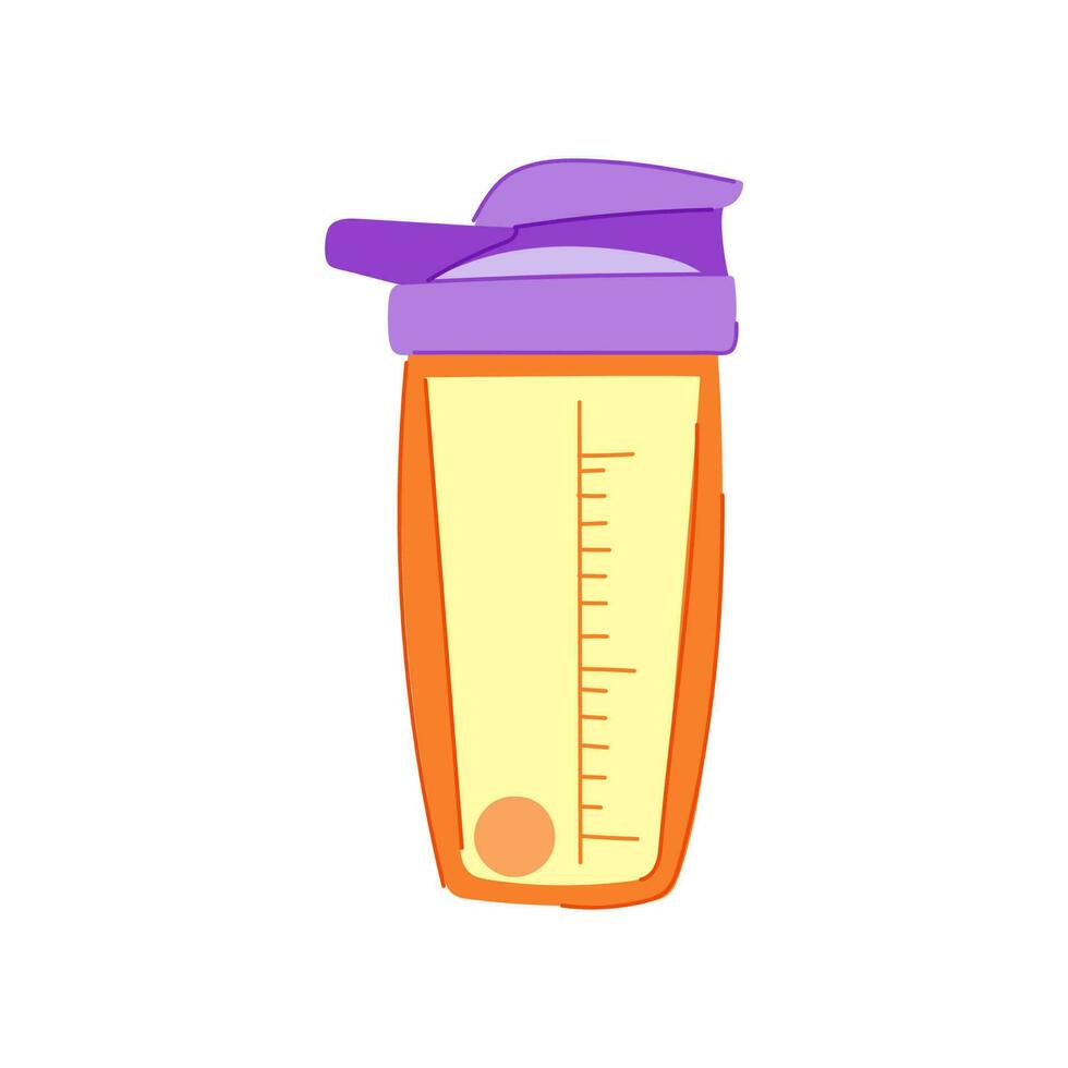 bottle protein shaker cartoon vector illustration