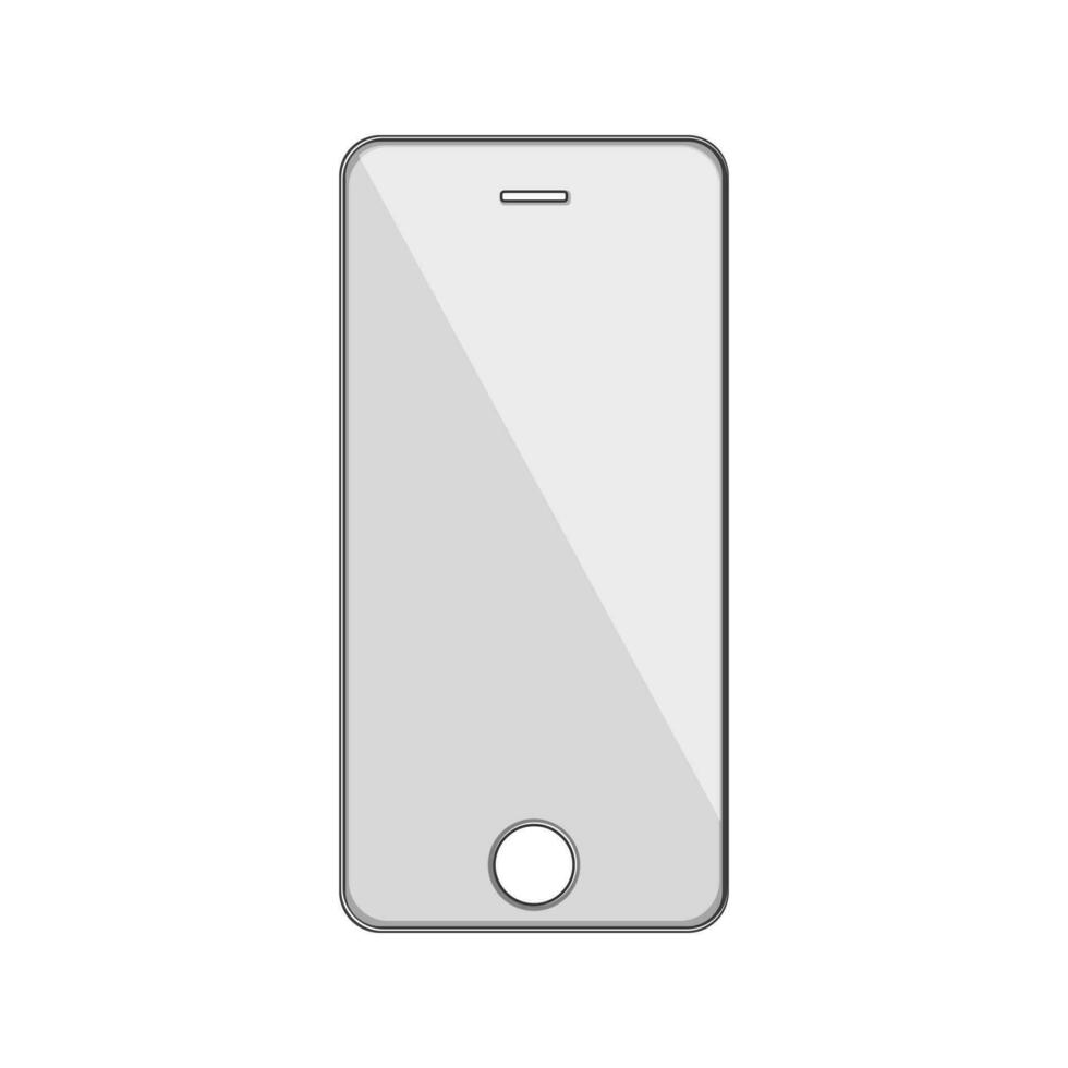 mobile phone glass screen cartoon vector illustration