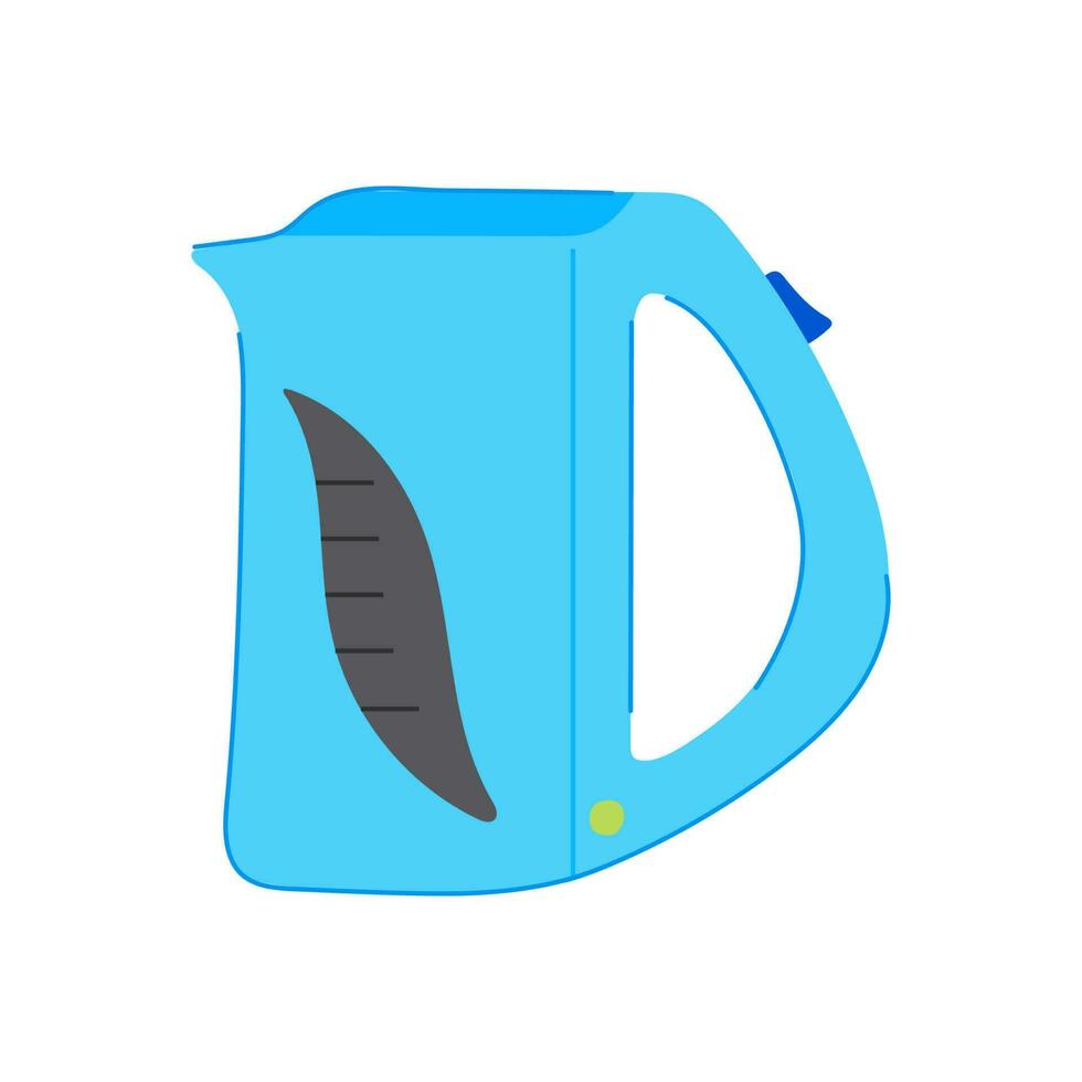 kettle teapot electric cartoon vector illustration