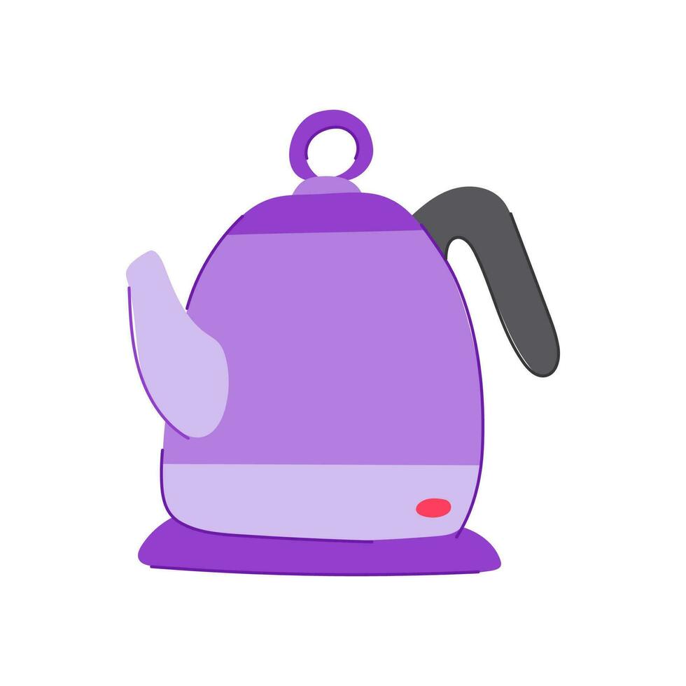 beverage teapot electric cartoon vector illustration