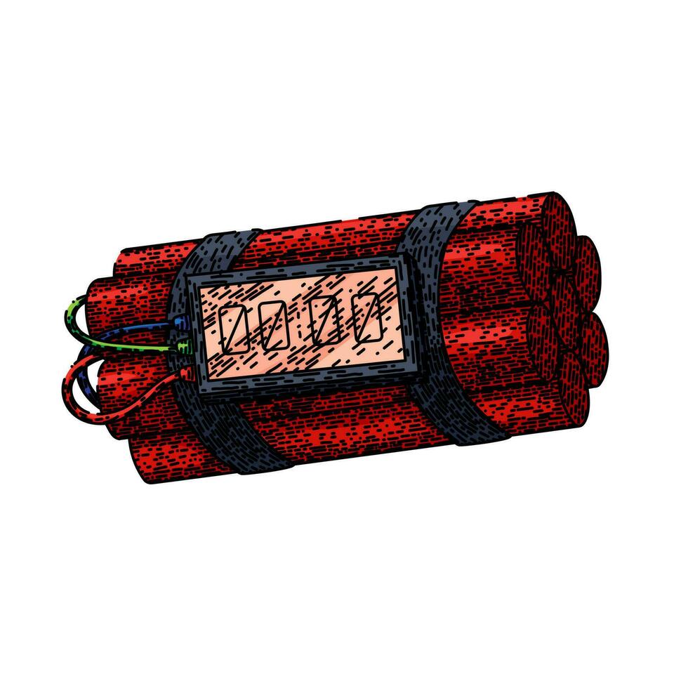 dynamite bomb tnt sketch hand drawn vector