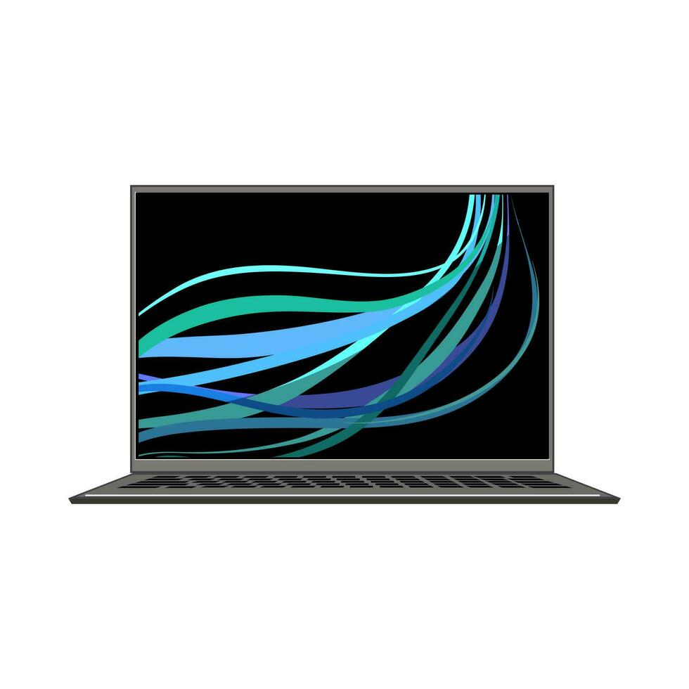 screen laptop computer cartoon vector illustration